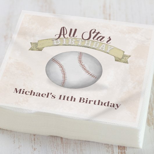 Niedliche Baseball-Geburtstagspartei Serviette