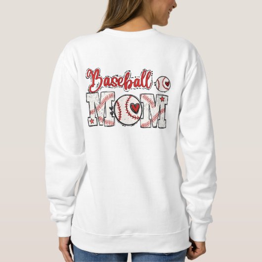 Niedliche Baseball-Mama Sweatshirt (Rückseite)