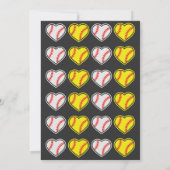Niedliche Baseballs- oder Softball-Genderoffenbaru Einladung (Rückseite)