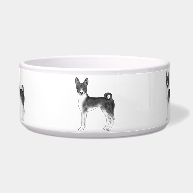 Niedliche Basenji-Hundserie in Schwarz und Weiß Napf (Vorderseite)