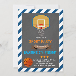 Niedliche Basketball-Geburtstagsfeier Einladung
