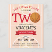 Niedliche Basketball Ribbon Budget 2. Geburtstagsf (Vorderseite)