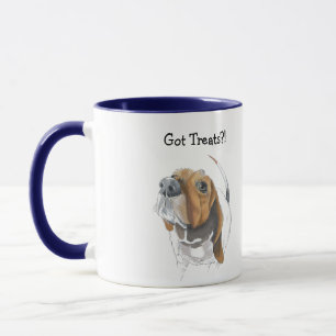Niedliche Basset Hound Color Illustration Tasse