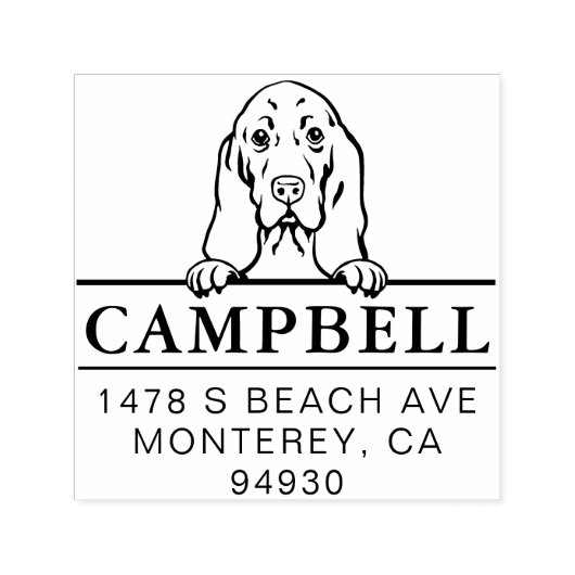 Niedliche Basset-Hund-Adresse Permastempel (Design)