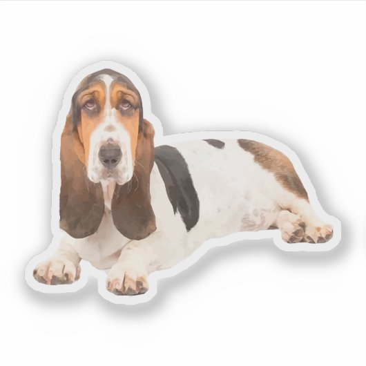 Niedliche Basset-Hunde-Form Aufkleber (Vorderseite)