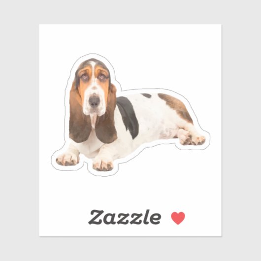 Niedliche Basset-Hunde-Form Aufkleber (Blatt)