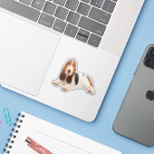 Niedliche Basset-Hunde-Form Aufkleber (Laptop mit iPhone)