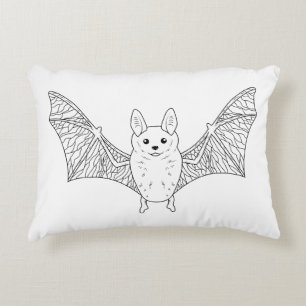 Niedliche Bat Line Art Halloween Art Dekokissen