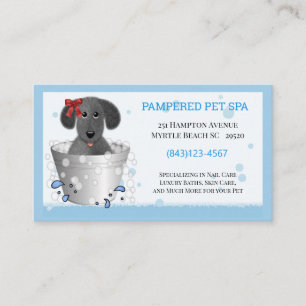 Niedliche Bathwanne Pet Groomer Business Card Visitenkarte