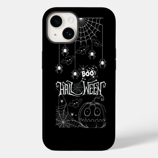 Niedliche Bats & Spooky Pumpkins iPhone Case (Rückseite)