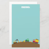 Niedliche Bau-Fahrzeuge für Jungen Briefpapier (Vorne/Hinten)