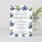 niedliche Bauer vermarkten Heidelbeerdusche Einladung (Stehend Vorderseite)