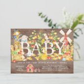 Niedliche Bauern Markt Kinderdusche Einladung (Stehend Vorderseite)