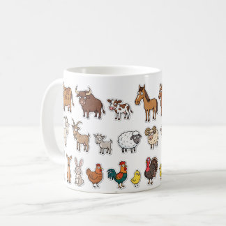 Niedliche Bauernhoftier-Muster-Tasse Kaffeetasse