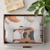 Niedliche Bauernhoftiere Scheunenmuster Seidenpapier (Geschenk)