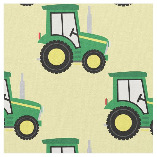 Niedliche Bauernkinder Traktor gelb Stoff (Nahaufnahme)