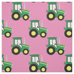 Niedliche Bauernkinder Traktor Pink Girls Stoff