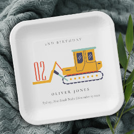 Niedliche Baugabel für jedes Alter Geburtstag Pappteller