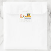 Niedliche Baugabel für jedes Alter Geburtstag Quadratischer Aufkleber (Tasche)