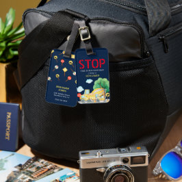 Niedliche Baukinder STOPP Gepäckanhänger