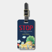 Niedliche Baukinder STOPP Gepäckanhänger (Vorderseite vertikal)