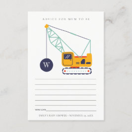 Niedliche Baukranberatung für Mama Baby Dusche Begleitkarte
