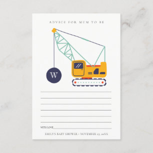 Niedliche Baukranberatung für Mama Baby Dusche Begleitkarte