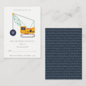 Niedliche Baukrane Windeln Raffle Babydusche Begleitkarte (Vorne/Hinten)