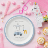Niedliche Baukraniche Kinderdusche Pappteller (Party)