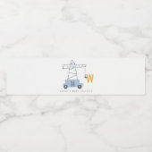 Niedliche Baukraniche Kinderdusche Wasserflaschenetikett (Einzelnes Label)