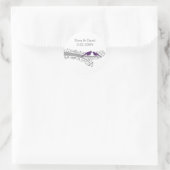 niedliche Baum lila Liebling Gastgeschenk Hochzeit Runder Aufkleber (Tasche)