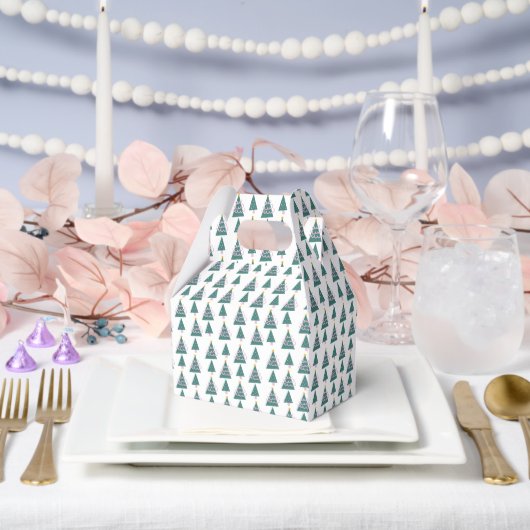 Niedliche Baumdoodles Rosa Grün Geschenkschachtel (Hochzeit)