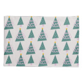 Niedliche Baumdoodles Rosa Grün Kissenbezug (Rückseite)