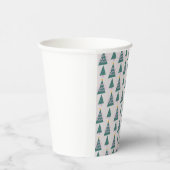 Niedliche Baumdoodles Rosa Grün Pappbecher (Rechts)