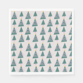 Niedliche Baumdoodles Rosa Grün Serviette (Vorderseite)