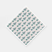 Niedliche Baumdoodles Rosa Grün Serviette (Ecke)