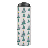 Niedliche Baumdoodles Rosa Grün Thermosbecher (Vorderseite)