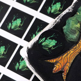 Niedliche Baumfrosche Kunstfrosche I Liebe Frösche Runder Aufkleber