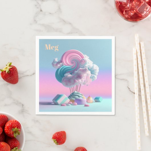 Niedliche Baumwolle Candy Clouds Personalisiert Na Serviette (Beispiel)