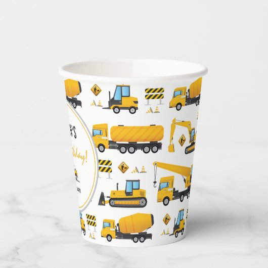 Niedliche Baustumpf LKW Geschlecht neutral Pappbecher (Links)