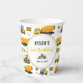 Niedliche Baustumpf LKW Geschlecht neutral Pappbecher (Vorderseite)