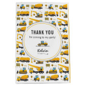 Niedliche Baustumpf-LKWs Vielen Dank Mittlere Geschenktüte (Vorderseite)