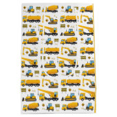 Niedliche Baustumpf-LKWs Vielen Dank Mittlere Geschenktüte (Rückseite)