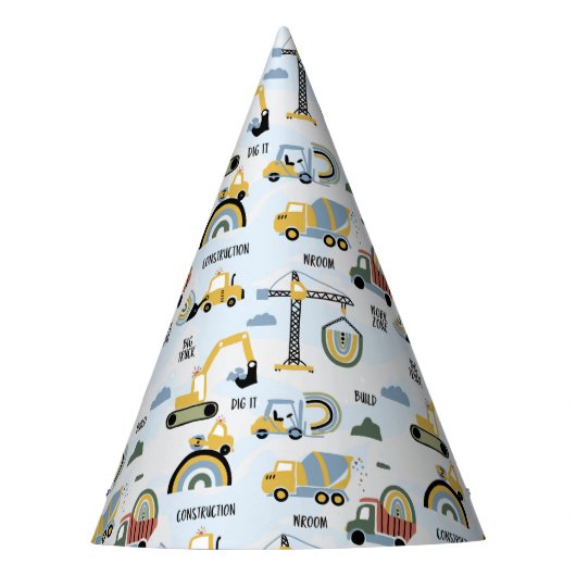 Niedliche Bauthema Geburtstagsparty Partyhütchen (Vorderseite)