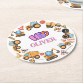 Niedliche Bauthema Geburtstagsparty Runder Pappuntersetzer (Angewinkelt)