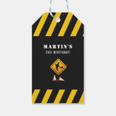 Niedliche BAUTrucks Geburtstagskinder Vielen Dank Geschenkanhänger (Rückseite)