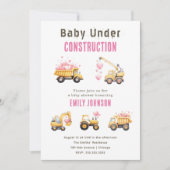 Niedliche Bauwagen Kinderdusche Einladung (Vorderseite)