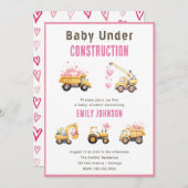 Niedliche Bauwagen Kinderdusche Einladung (Vorne/Hinten)