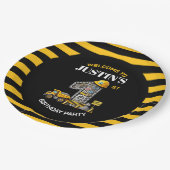 Niedliche Bauweise 1. Geburtstag Party Teller (Schrägansicht)