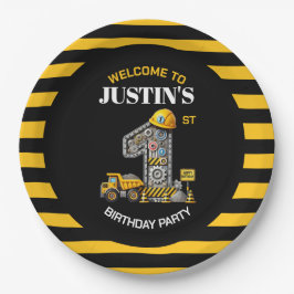 Niedliche Bauweise 1. Geburtstag Party Teller